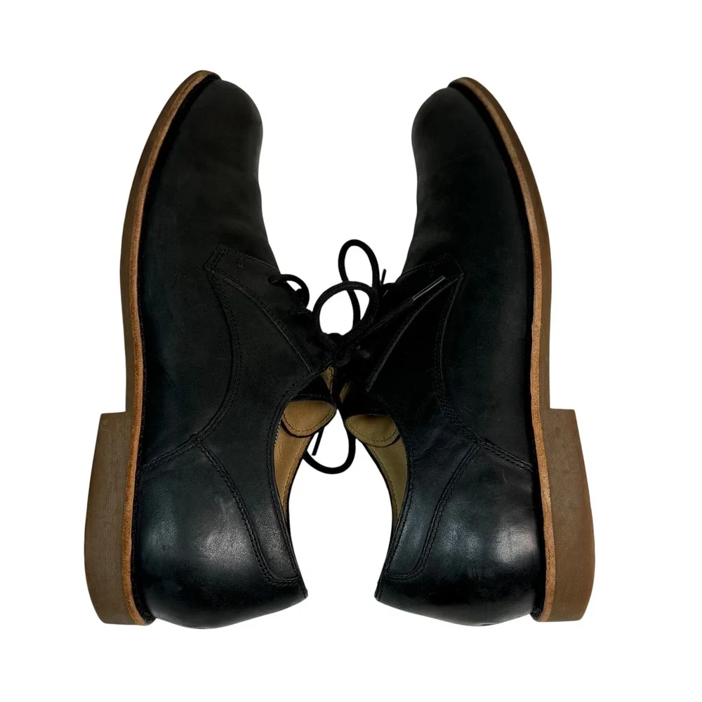 UGG Freamon Mens Black Leather Lace Up Plain Toe Oxford Dress Shoes